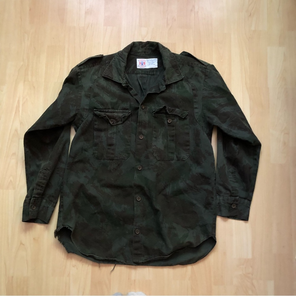 Surplus by UFO Long Sleeve Button Cotton Shirt Portuguese Brushstroke Camoflauge